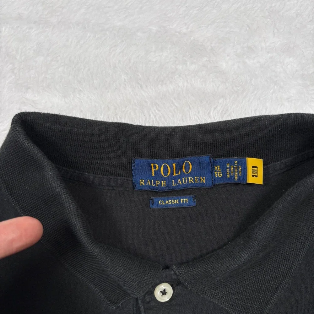 Polo Ralph Lauren Polo Shirt Men XL Black FLESH PONY Short Sleeve Classic Preppy
